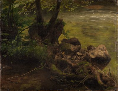 Gyökerek és kövek a pataknál alkotó: Johann Wilhelm Schirmer