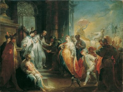 Eudoxia császárné elutasítása, Aranyszájú Szent János alkotó: Johann Wolfgang Baumgartner