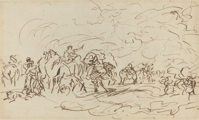 Homokvihar a sivatagban Karavánt előzve alkotó: Johann Zoffany