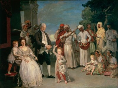 Sir Elijah és Lady Impey és három gyermekük alkotó: Johan Joseph Zoffany