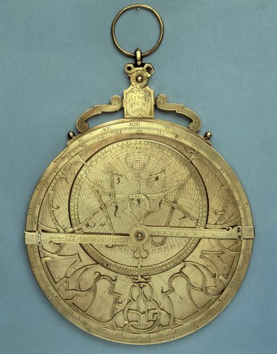 Csillagászati műszer: Johannes Stoeffler (Stoffler) (1452-1531) asztrolábium, amelyet a XVI. Párizs, Brieux Collection alkotó: Johannes Stoeffler