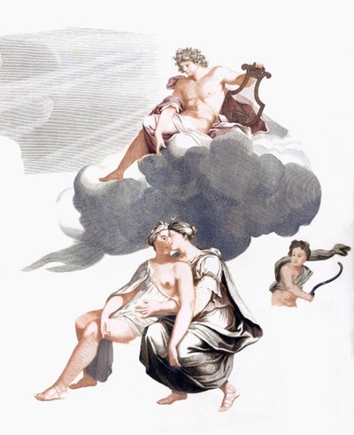 Jupiter és Callisto (nyomtatott) alkotó: Johannes (after) Teyler