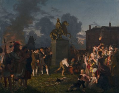 III. György király szobrának lebontása, New York, New York. alkotó: Johannes Adam Simon Oertel