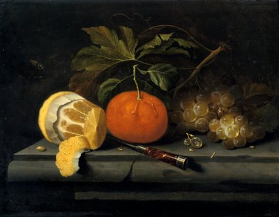 Gyümölcsök az asztalon Kőterítés, c1653-1659 alkotó: Johannes Borman