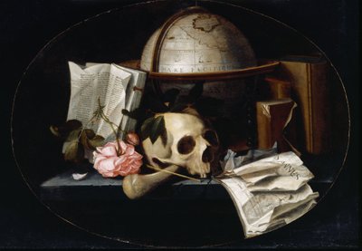 Vanitas csendélet, 1655 körül (olaj, tölgyfa panel) alkotó: Johannes Borman
