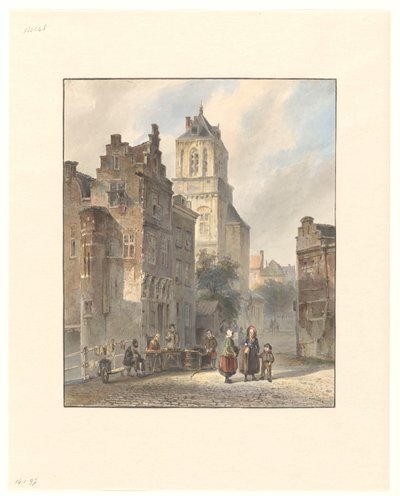 Kilátás Delft városházára alkotó: Johannes Bosboom