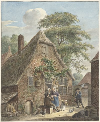 Család egy parasztházhoz alkotó: Johannes Christiaan Janson