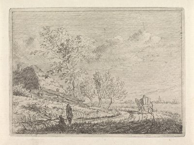 Táj szekérrel és két halászsal alkotó: Johannes Christiaan Janson