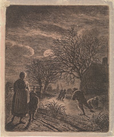 Táj korcsolyázókkal alkotó: Johannes Christiaan Janson