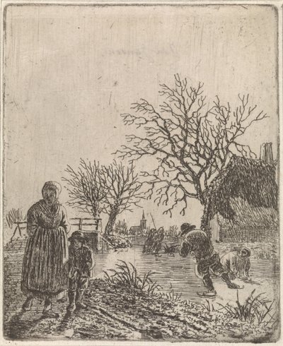 Táj korcsolyázókkal alkotó: Johannes Christiaan Janson