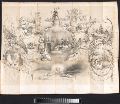 Rajzfilm Leideni diákalmanachban, 1854 alkotó: Johannes Christiaan d