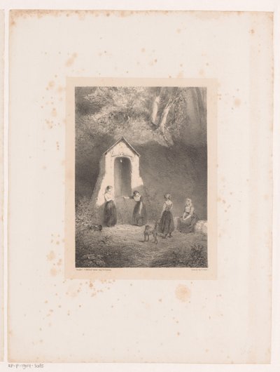 Négy lány egy kútnál alkotó: Johannes Christiaan d