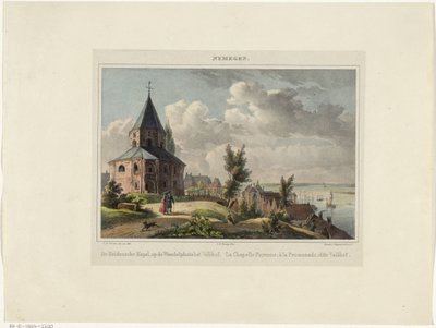 Nijmegen Szent Miklós-kápolna A Hedensche Kapel, a Valkhof sétálóhelyen. La Chapelle Payenne, à la Promenade, dit Valkhof (cím a tárgyon) Nymegen. (sorozat címe az objektumon) alkotó: Johannes Franciscus Christ