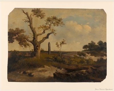Táj egy vonat előtt alkotó: Johannes Franciscus Hoppenbrouwers (signed by artist)