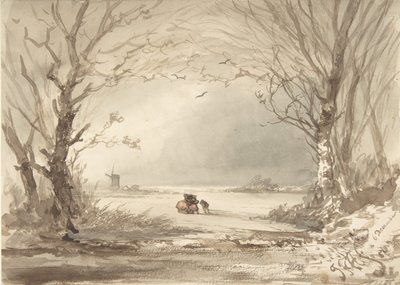 Téli táj, 1854. alkotó: Johannes Franciscus Hoppenbrouwers