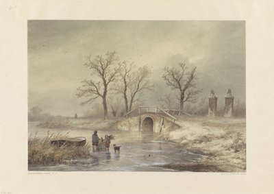 téli táj alkotó: Johannes Franciscus Hoppenbrouwers