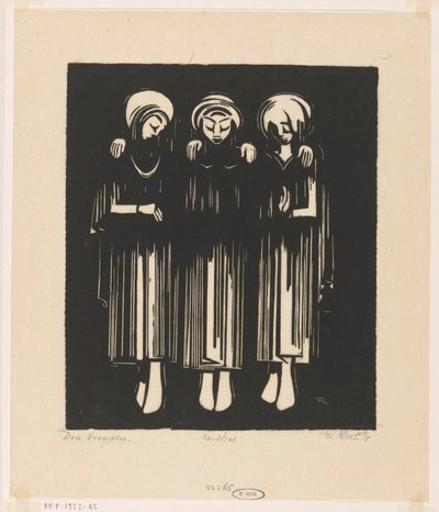 Három nő (eredeti cím a tárgyon) alkotó: Johannes Frederik Engelbert ten Klooster (signed by artist)