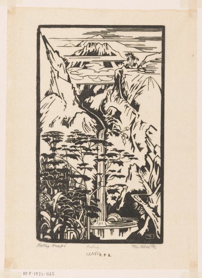 Helling Merapi (eredeti cím a tárgyon) alkotó: Johannes Frederik Engelbert ten Klooster (signed by artist)