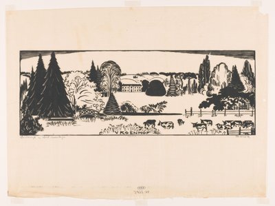 Táj Dél-Limburgban (eredeti cím az objektumon) Vroenhof (cím a tárgyon) alkotó: Johannes Frederik Engelbert ten Klooster (signed by artist)