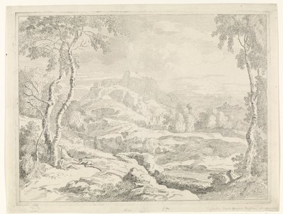 Táj pásztorokkal Tájak Gaspar Poussin után (sorozat címe) alkotó: Johannes Glauber