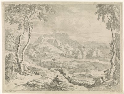 Táj pásztorokkal Tájak Gaspar Poussin után (sorozat címe) alkotó: Johannes Glauber