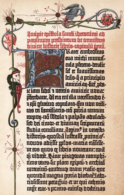 Oldal Gutenberg Bibliájából, c1455 alkotó: Johannes Gutenberg