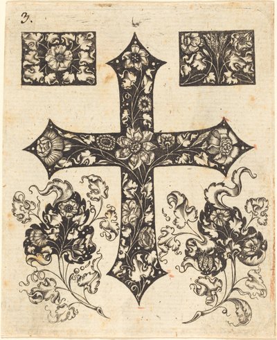 Virágokkal díszített kereszt alkotó: Johannes Hanias