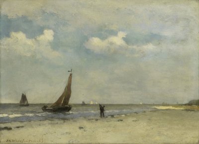Strandjelenet, 1870-1903 körül (olaj, tábla) alkotó: Johannes Hendrik Weissenbruch