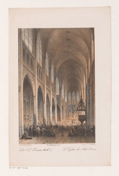 Az amszterdami Onze Lieve Vrouwe templom belseje A Szűzanya templom (cím a tárgyon) alkotó: Johannes Hilverdink