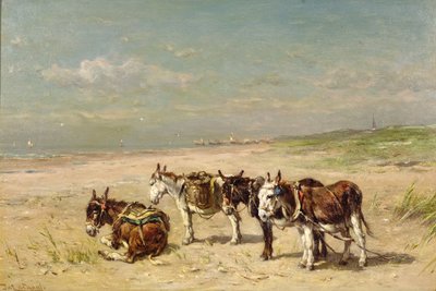 Szamarak a tengerparton alkotó: Johannes Hubertus Leonardus de Haas