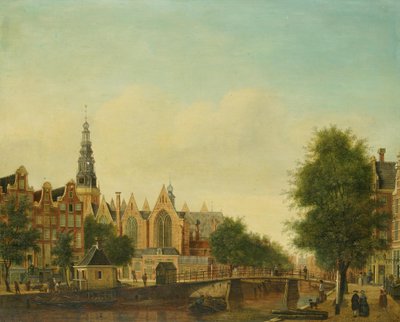 Az Oude Kerk az Oudezijds Voorburgwal felől nézve alkotó: Johannes Huibert Prins