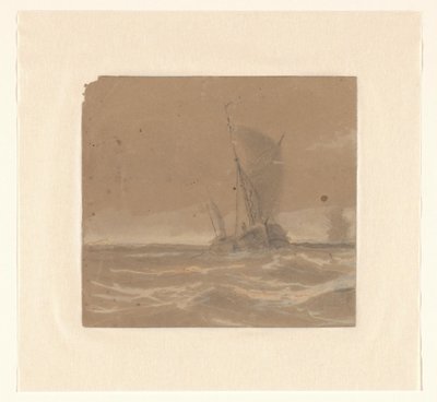 Vitorlás halászhajó alkotó: Johannes Huygens (signed by artist)