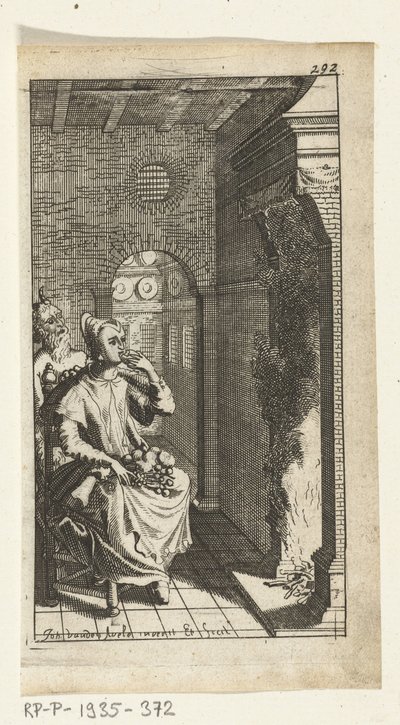 A szép ördög Könyvillusztráció Simon de Vries-hez, a Hedendaeghsche Dienstmaegden uralkodó és szolgáló hét Duyvelenhez, Amszterdam, 1682 alkotó: Johannes Jacobsz van den Aveele