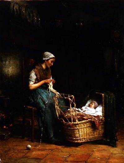 Anya és gyermeke egy nyaraló belsejében (lásd még: 18091) alkotó: Johannes Jacobus Paling