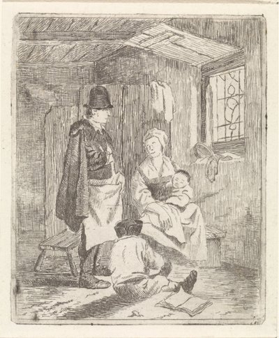 Család a belső térben alkotó: Johannes Janson (possibly)