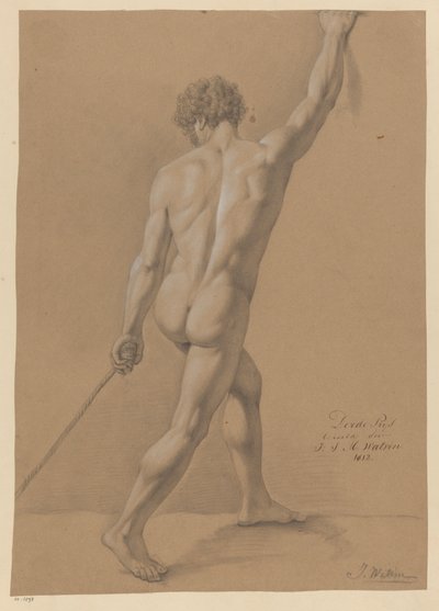 Álló férfi akt, hátulnézet (3. díj 1812) alkotó: Johannes Joseph Maria Watrin