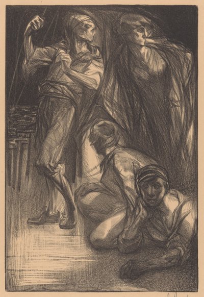 Halál két férfival és egy nővel alkotó: Johannes Josephus Aarts (signed by artist)