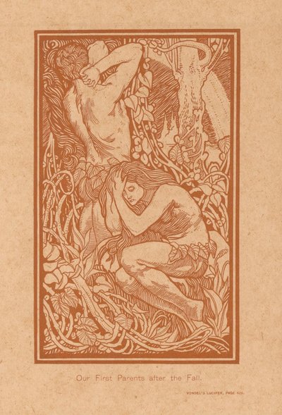 Adam en Eva na de zondeval Első szüleink a bukás után (cím a tárgyon) alkotó: Johannes Josephus Aarts
