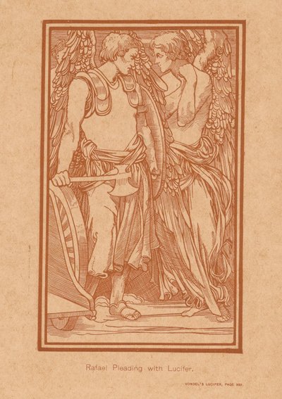 Raphael megpróbálja megérteni Lucifert Rafael könyörög Luciferrel (cím a tárgyon) alkotó: Johannes Josephus Aarts