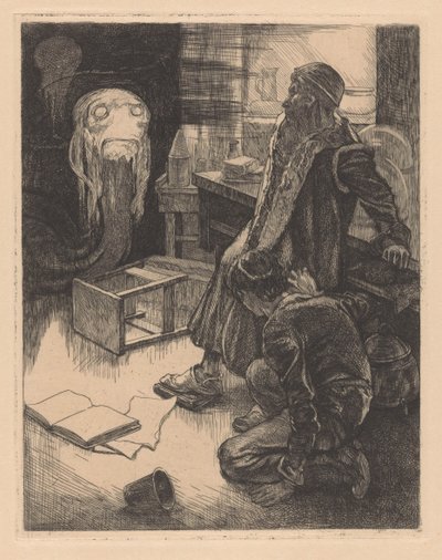 Két férfi és egy szörnyeteg egy dolgozószobában alkotó: Johannes Josephus Aarts