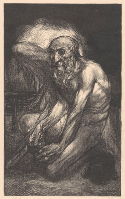 Ülő szakállas férfi szárnyakkal alkotó: Johannes Josephus Aarts