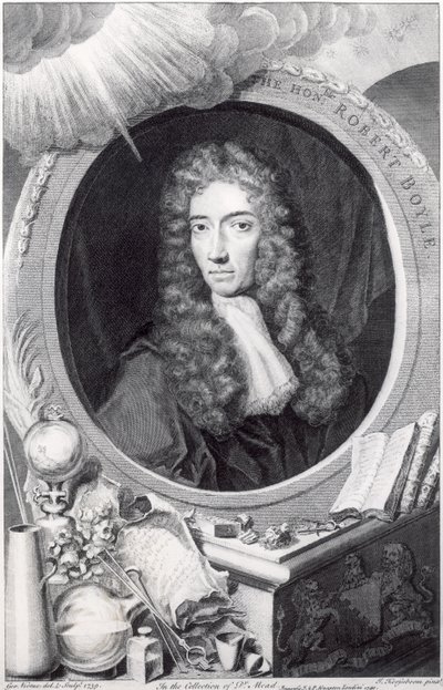 A tiszteletreméltó Robert Boyle (1627-91) portréja, amelyet George Vertue (1684-1756) vésett, 1749 alkotó: Johannes Kerseboom