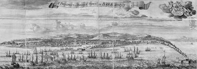 A barbadosi Bridge Town kilátása alkotó: Johannes Kip