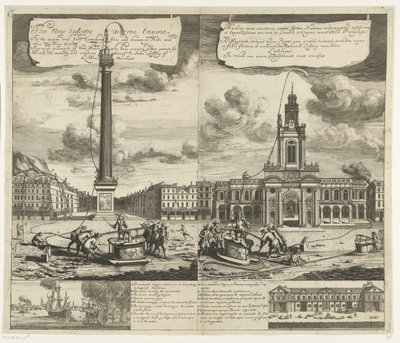 Gebruik van de slangbrandspuiten Londonban, kb. 1690-1700 Az új sukeing worme motor A tüzek gyors és egyszerű eloltásához és tavak és egyéb állóvizek lecsapolásához (...) (cím a tárgyon) Machina nova exuctoria vermi: formis Flammis restinguendi alkotó: Johannes Kip