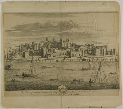 A londoni Tower, ötödik lemez a Britannia Illustrata című kötetből alkotó: Johannes Kip