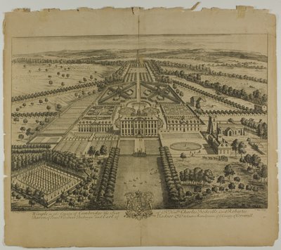 Wimple Cambridge megyében, a Britannia Illustrata 32-es táblája alkotó: Johannes Kip