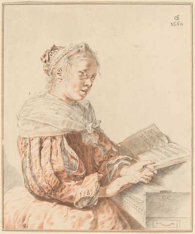 Fiatal lány a billentyűzeten, 1767. alkotó: Johannes Kornlein
