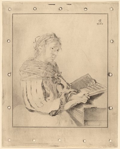 Fiatal lány a billentyűzeten, 1767. alkotó: Johannes Kornlein