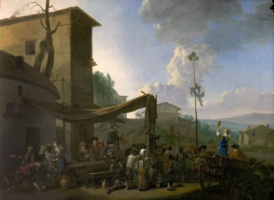 Falusi fesztivál, Parasztok mulatsága egy fogadóban, 1650-es évek eleje alkotó: Johannes Lingelbach