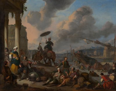 Kikötő a Földközi-tengeren alkotó: Johannes Lingelbach